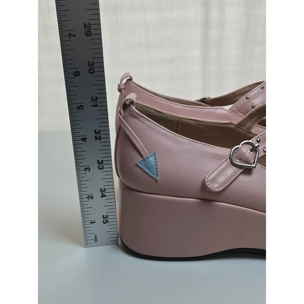 Kawaii Babe Valentine Mary Janes Ankle Pink & Blue Goth Platforms Size 8.5 S2